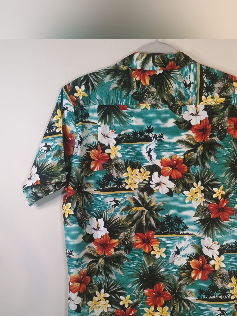 Blue Hawaii Tropical Floral Shirt 70s Mens Size M - Picture 2 of 4